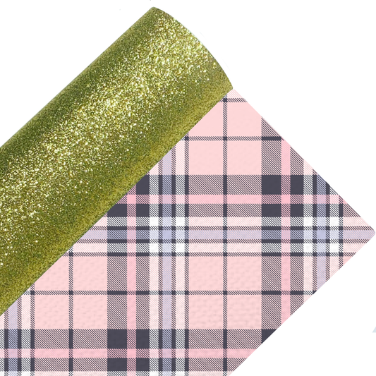 Tartan Fine Glitter Double Sided Fabric