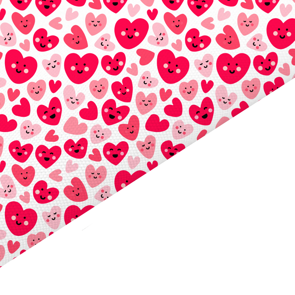 Happy Heart Canvas And Felt Backed Fabric - SKU A76