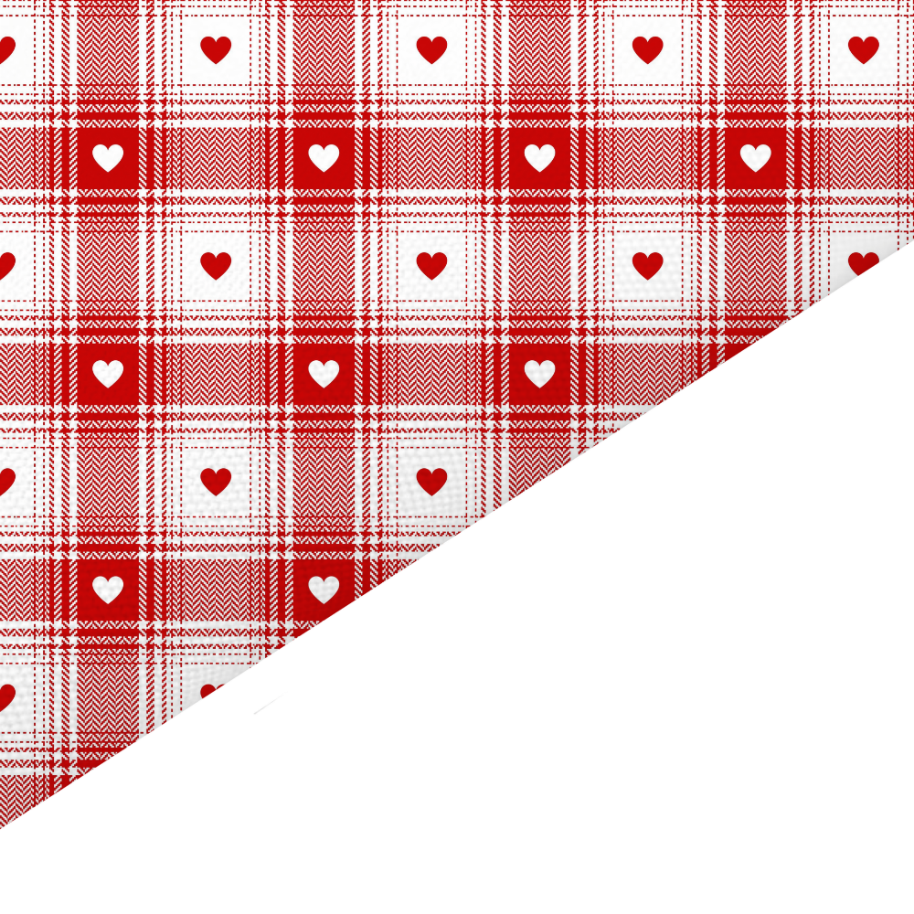 Tartan Hearts Canvas And Felt Backed Fabric - SKU A77