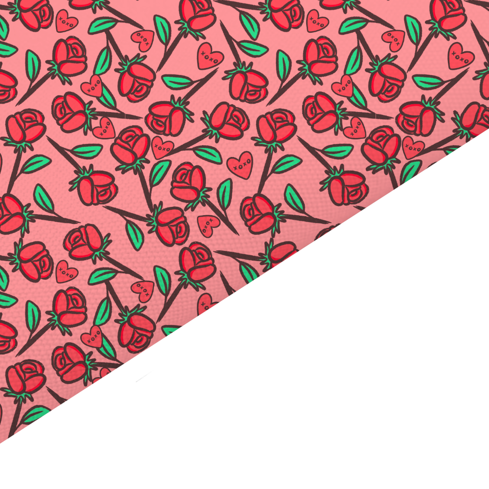 Red Roses Canvas And Felt Backed Fabric - SKU A80