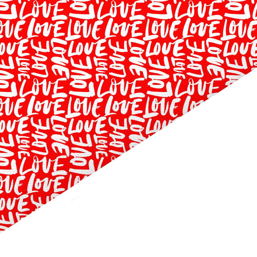 Red Love Canvas And Felt Backed Fabric - SKU A82