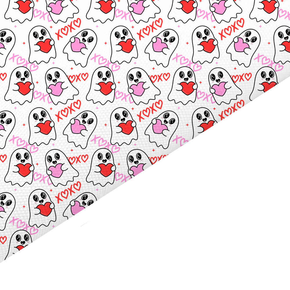 Valentines Ghost Canvas And Felt Backed Fabric - SKU A94