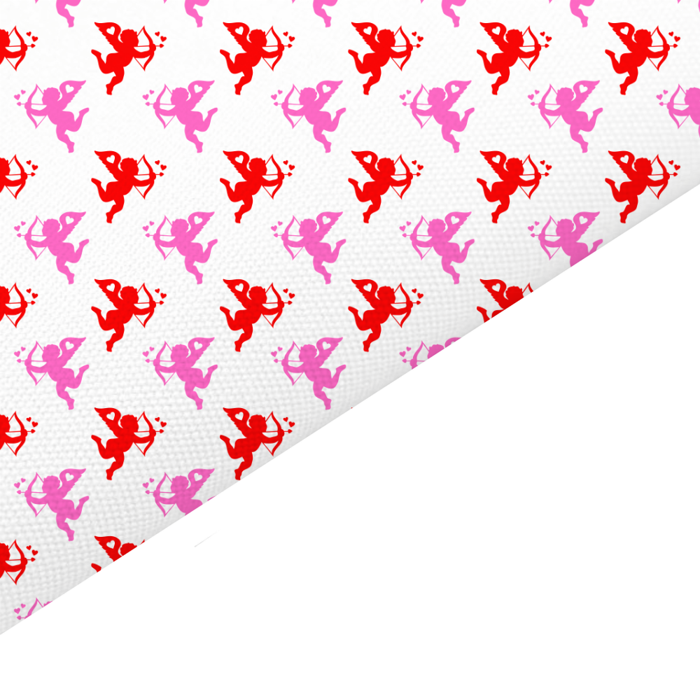 Pink And Red Cupid Canvas And Felt Backed Fabric - SKU A88