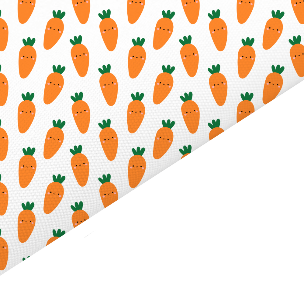 Happy Carrots Canvas And Felt Backed Fabric - SKU A32