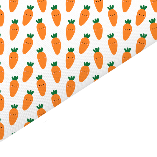 Happy Carrots Canvas And Felt Backed Fabric - SKU A32