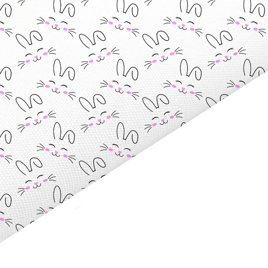 Bunny Faces Canvas And Felt Backed Fabric - SKU A33