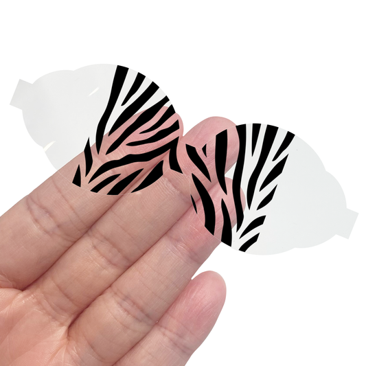 Transparent Jelly Pre Cut Bows (Zebra Print)