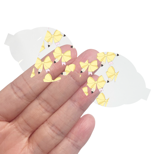 Transparent Jelly Pre Cut Bows (Yellow Pencil)