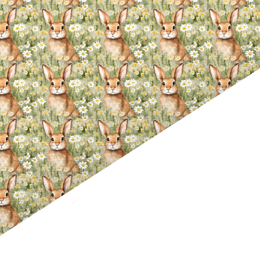 Floral Rabbit Canvas And Felt Backed Fabric - SKU B24