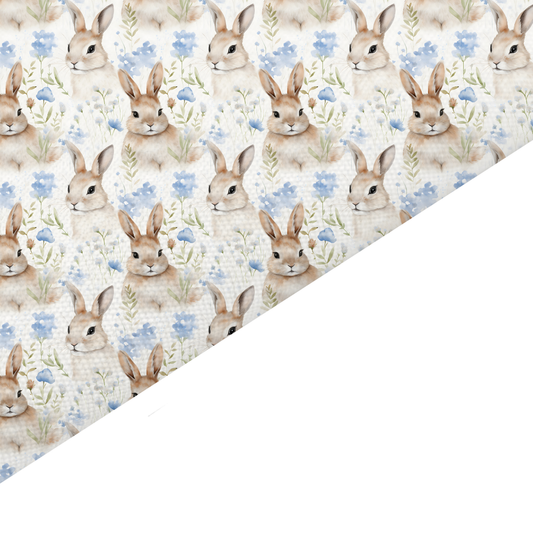 Floral Rabbit Canvas And Felt Backed Fabric - SKU B18