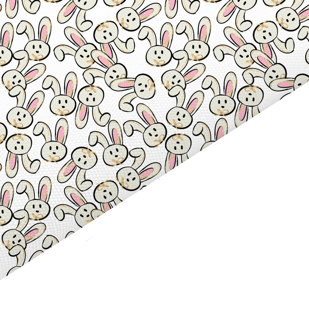 Bunny Rabbit Canvas And Felt Backed Fabric - SKU B12