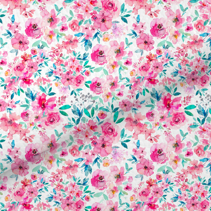 Pink Ditsy Floral Leatherette And Coordinating Fabrics