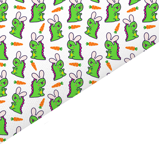 Dinosaur Bunny Canvas And Felt Backed Fabric - SKU B33