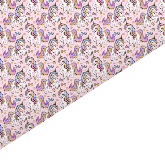 Pink Unicorn Canvas And Felt Backed Fabric - SKU B97