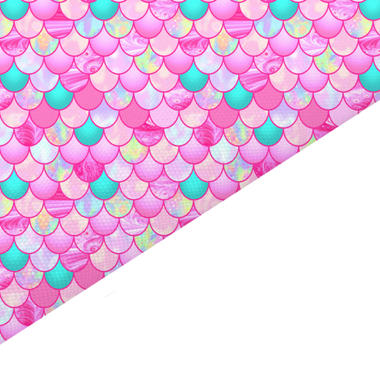 Pink Mermaid Scale Canvas And Felt Backed Fabric - SKU C24