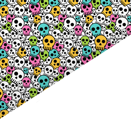 Multicolour Skull Canvas And Felt Backed Fabric - SKU C54