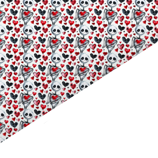 Skeleton In Love Canvas And Felt Backed Fabric - SKU C60