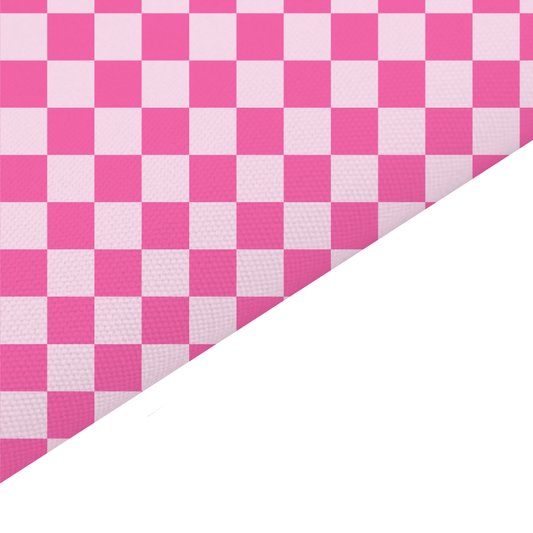 Pink Checkers Canvas And Felt Backed Fabric - SKU C95