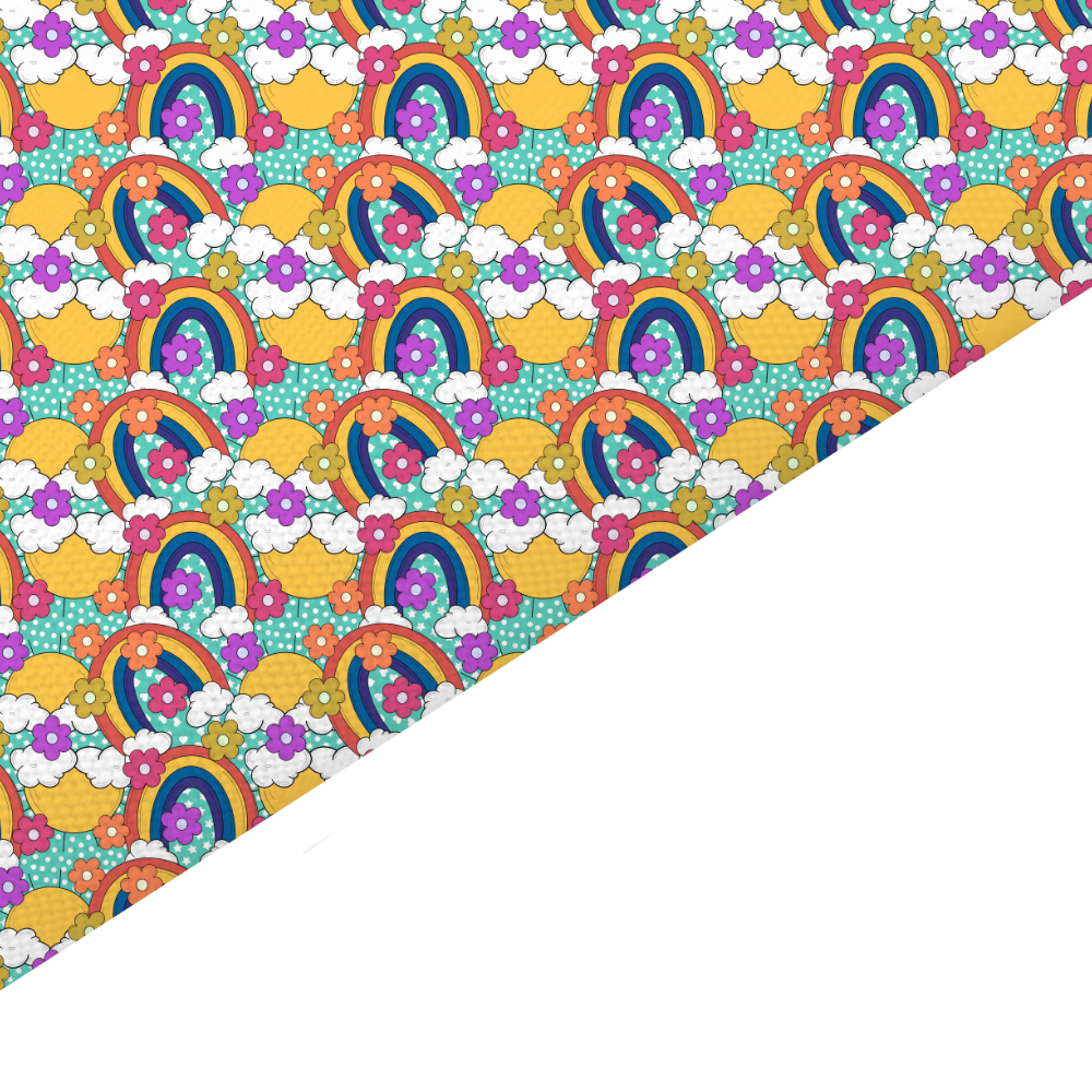 Rainbow Canvas And Felt Backed Fabric - SKU D22