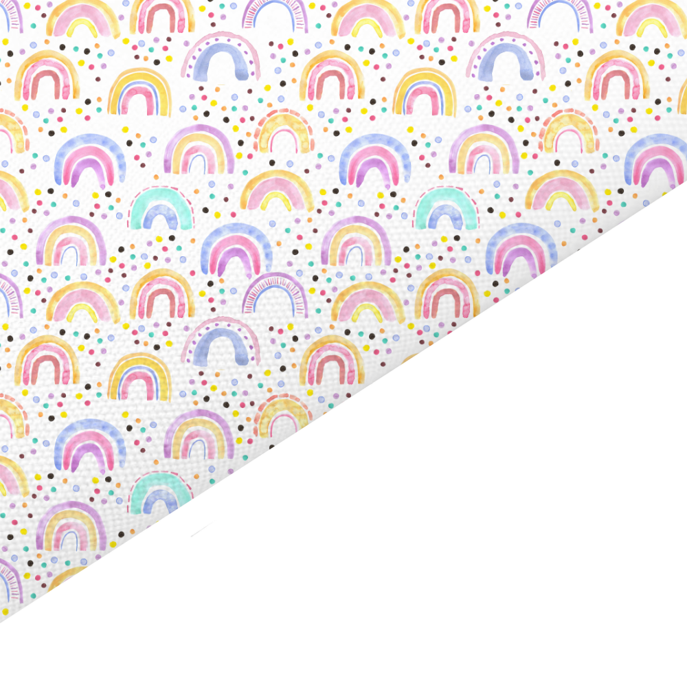 Pastel Rainbow Canvas And Felt Backed Fabric - SKU D25