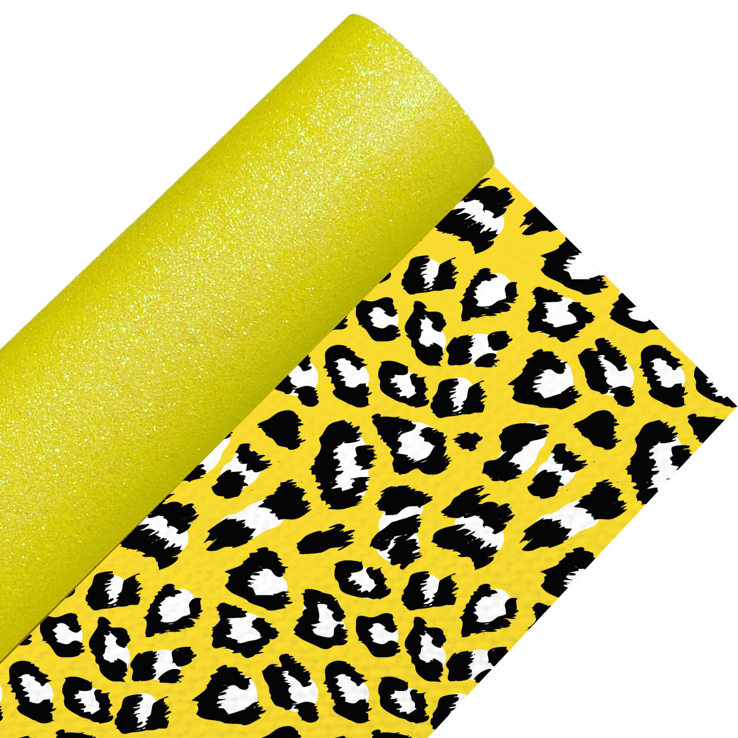 Leopard Print Fine Glitter Double Sided Fabric