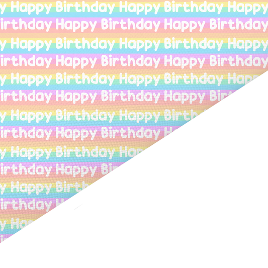 Pastel Happy Birthday Canvas And Felt Backed Fabric - SKU D42