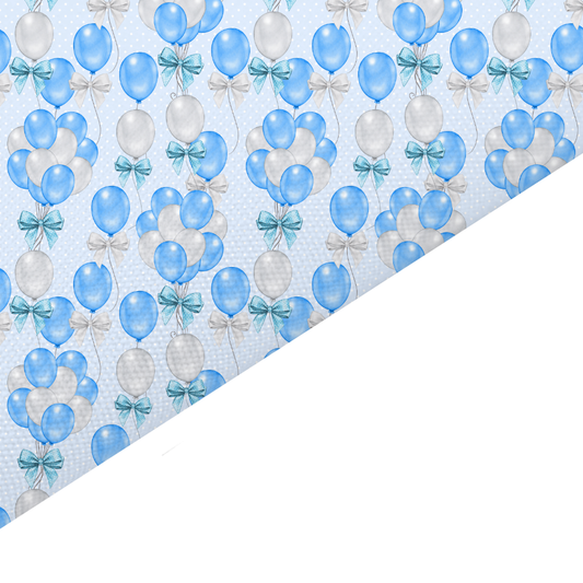 Blue Balloons Canvas And Felt Backed Fabric - SKU D45