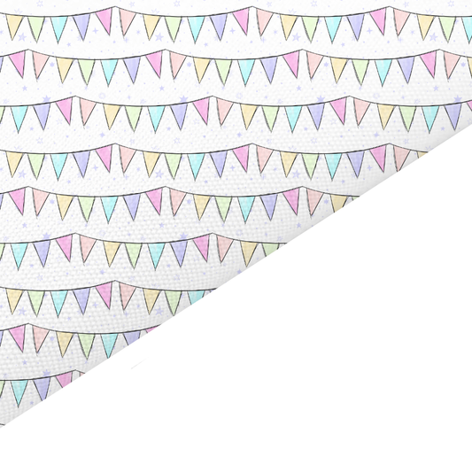 Pastel Bunting Canvas And Felt Backed Fabric - SKU D44