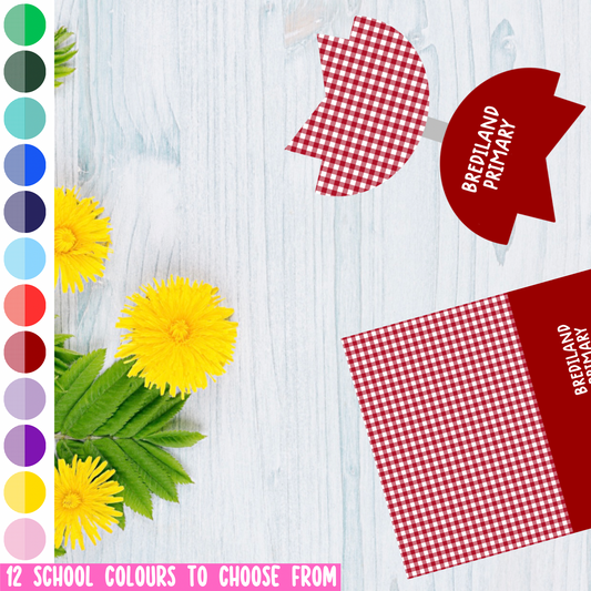Personalised School • Half Gingham And Solid Fabric