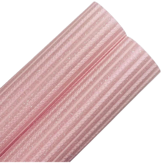 Pink Braided Lace Glitter (New Felt Backing)