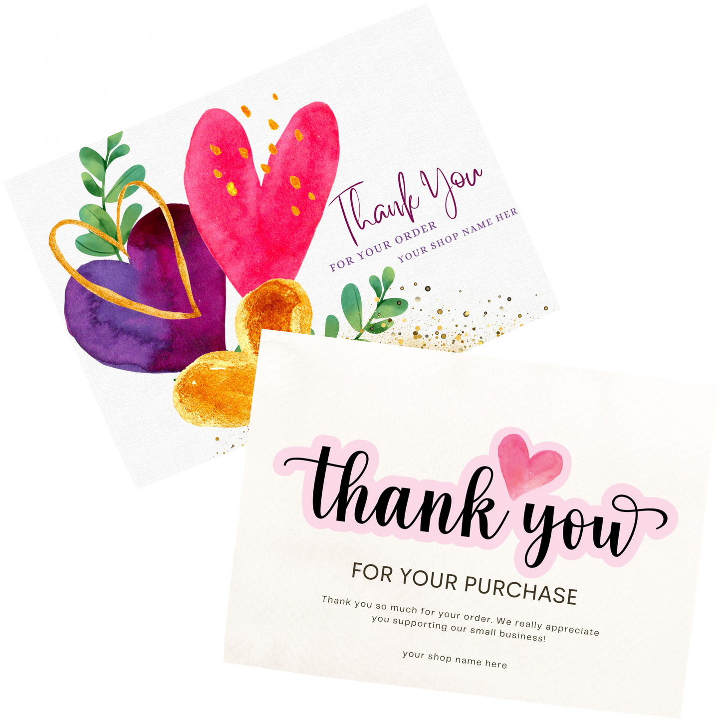 Thank You Cards (Add Your Shop Name)