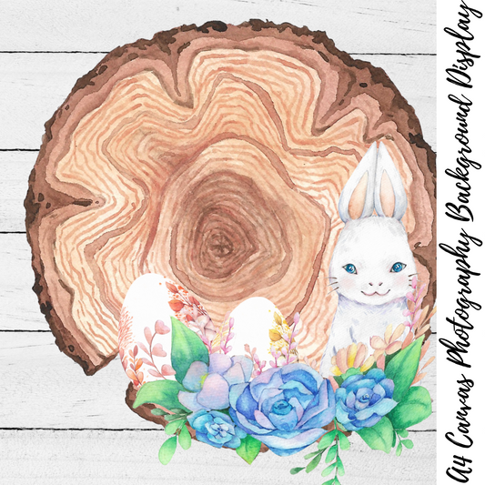 Bunny Wood Slice Photography Background Display